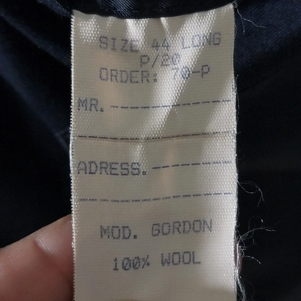 JOS A‎ BANK GORDON Men's Sport Coat Blazer Two Button Black Twill Wool Size 44L